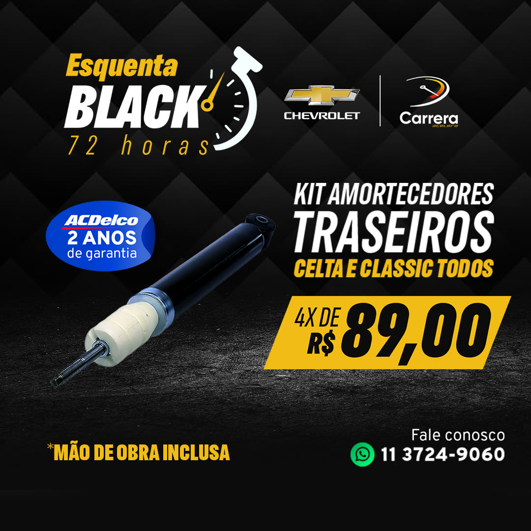 Peça do Esquenta Black de 72 horas com kit de amortecedores traseiros para Celta e Classic.