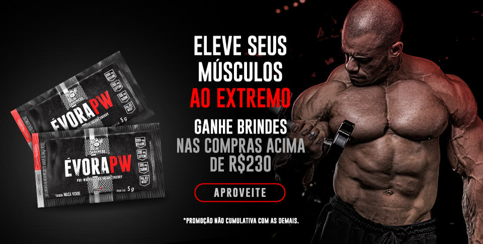 Faixa de brindes nas compras acima de 230 reais, com os sachês do Evora PW.