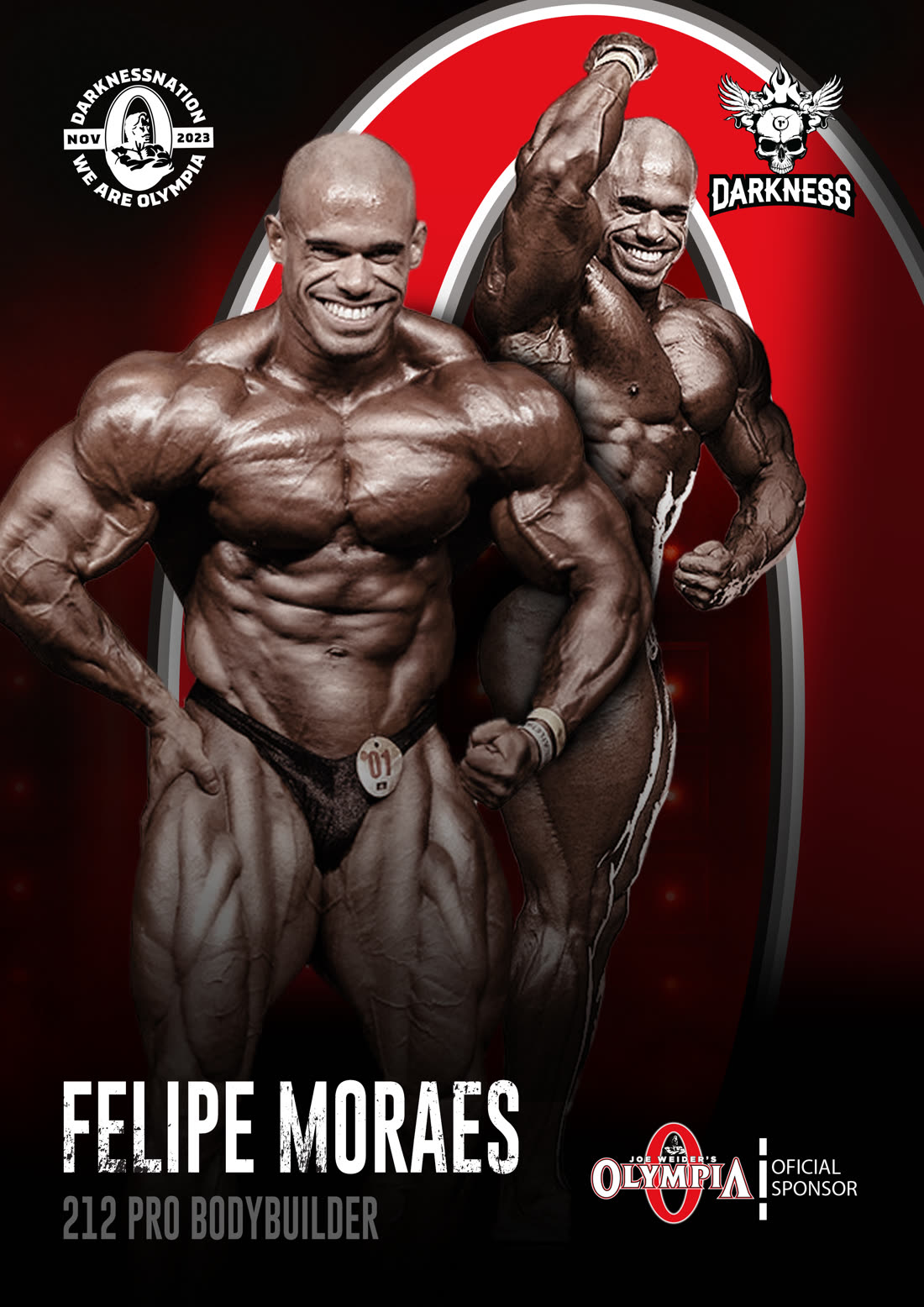 Peça da Darkness para o Mr. Olympia com o atleta Felipe Moraes.