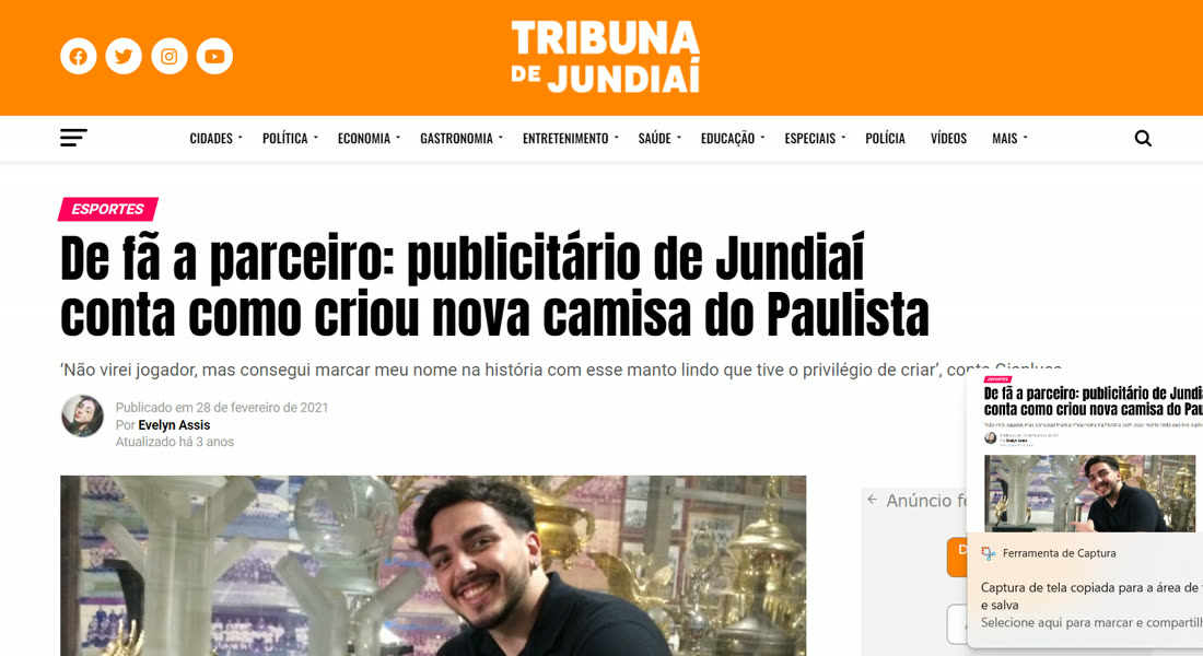 Matéria da Tribuna de Jundiaí: 